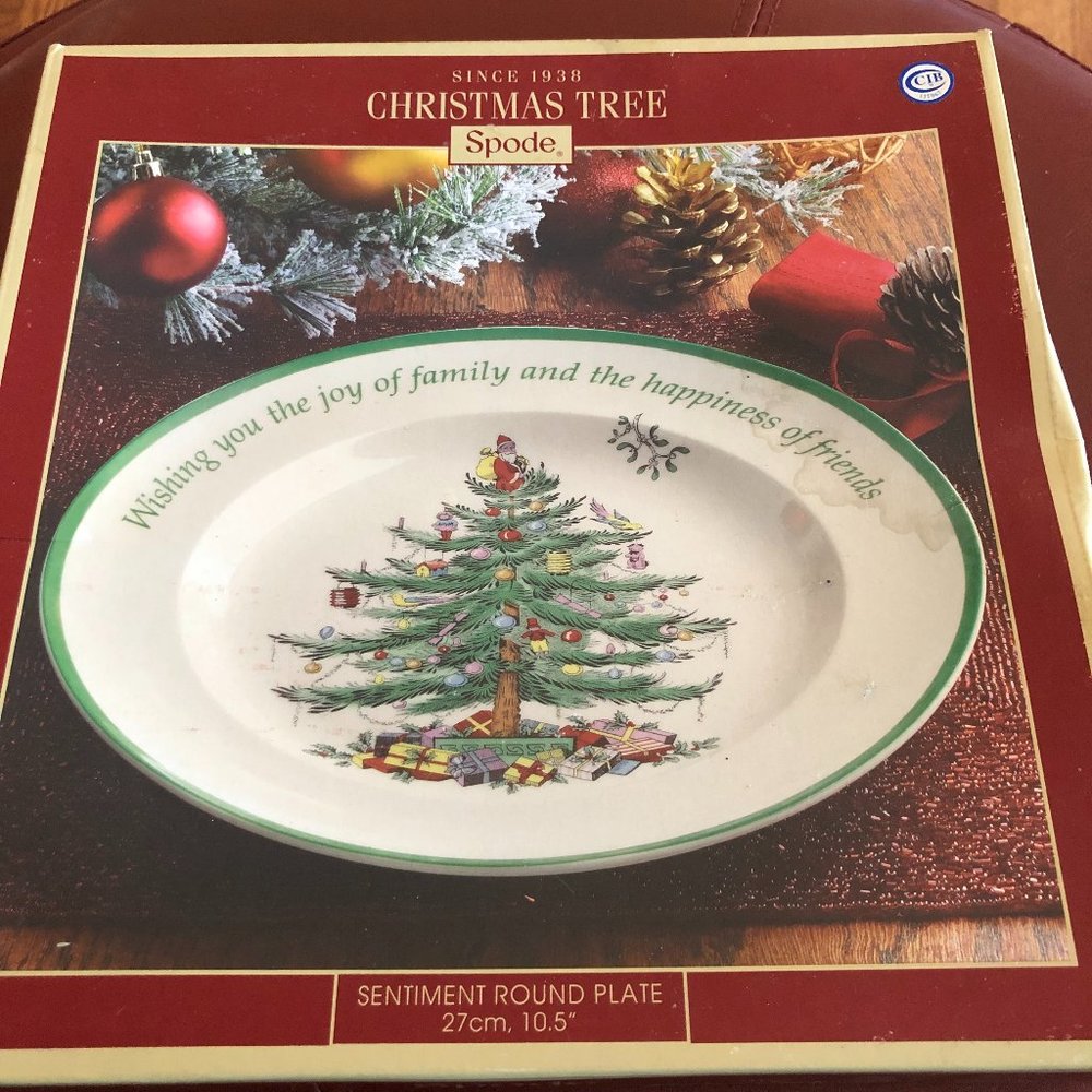 Spode Christmas Tree Sentiment 10.5" Round Plate